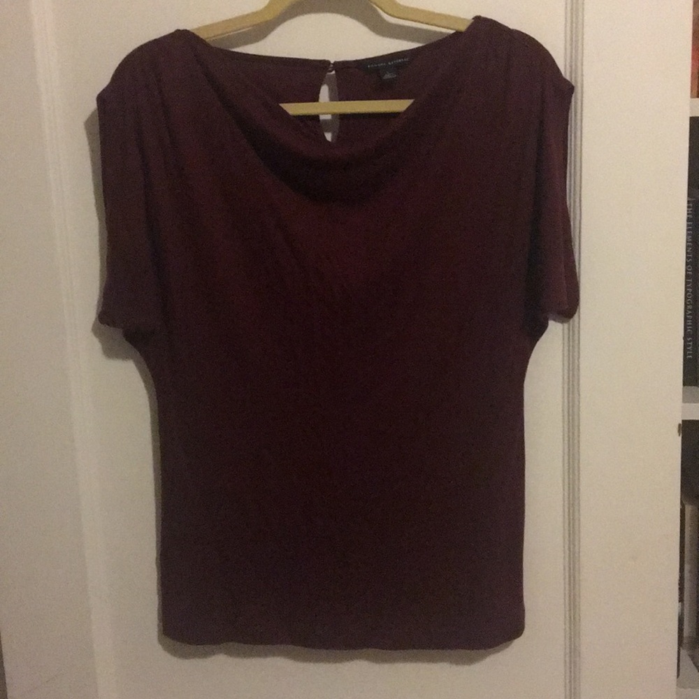 Banana Republic dark red top, draped neck